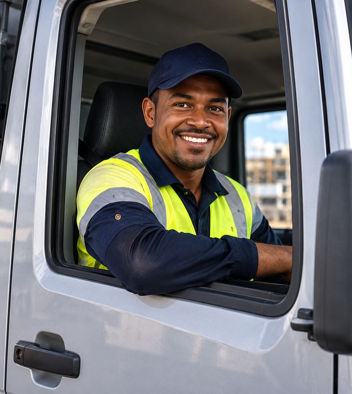 Driver at work in Papua New Guinea